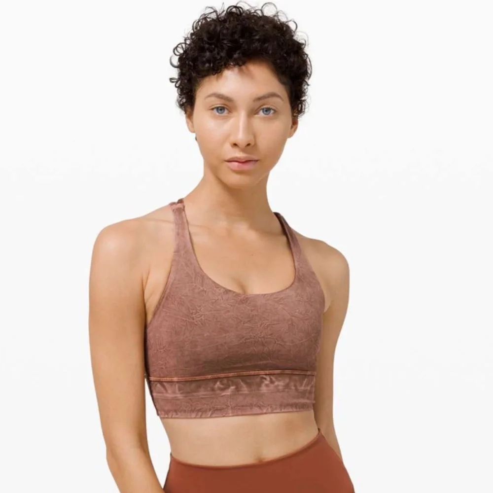 Lululemon Energy Bra Long Line Ice Dye in Brown Earth Medium Support, B–D Cup 2
